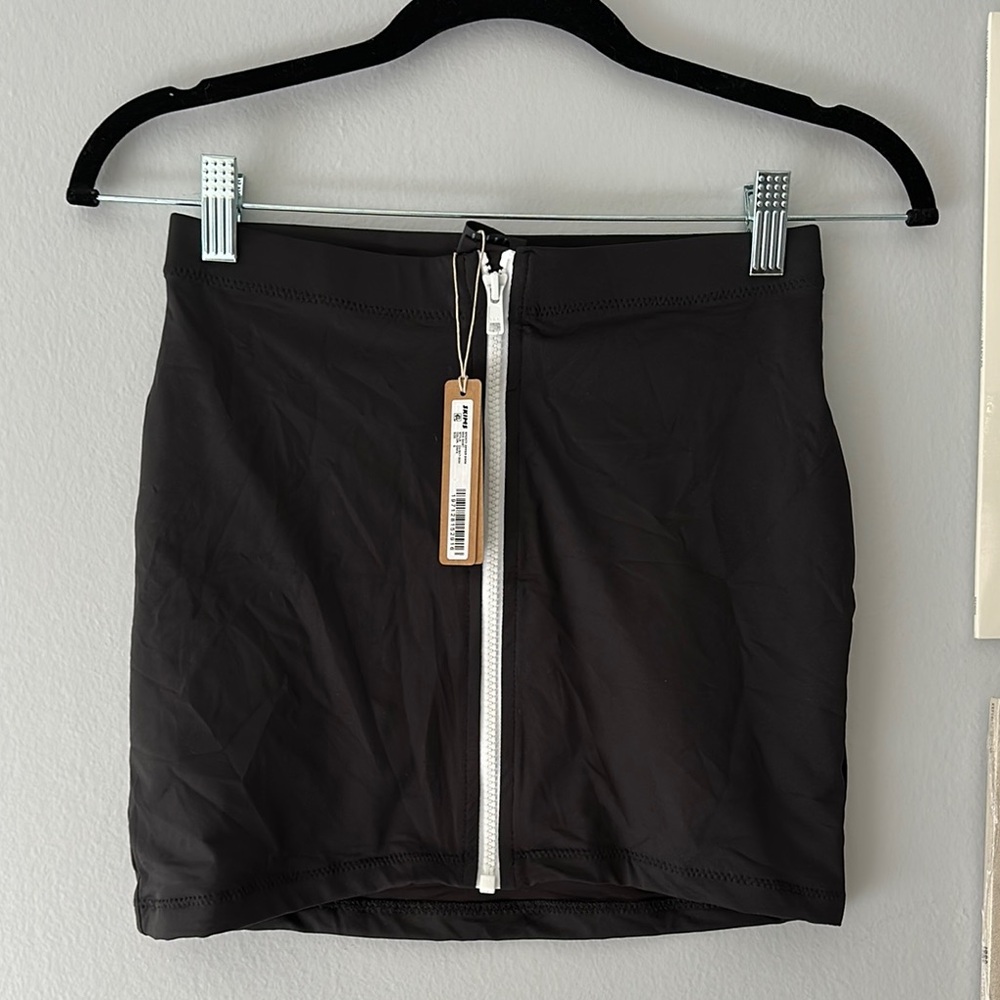 Skims sporty zipper swim mini skirt coverup